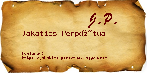 Jakatics Perpétua névjegykártya